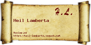 Heil Lamberta névjegykártya